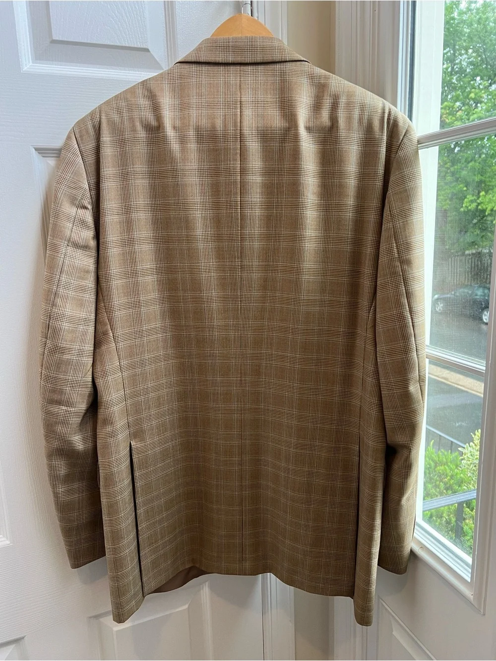 Arnold Brant Glen Plaid Sport Coat Blazer 42L Tall Made in 🇨🇦 Brown Tan Vintage